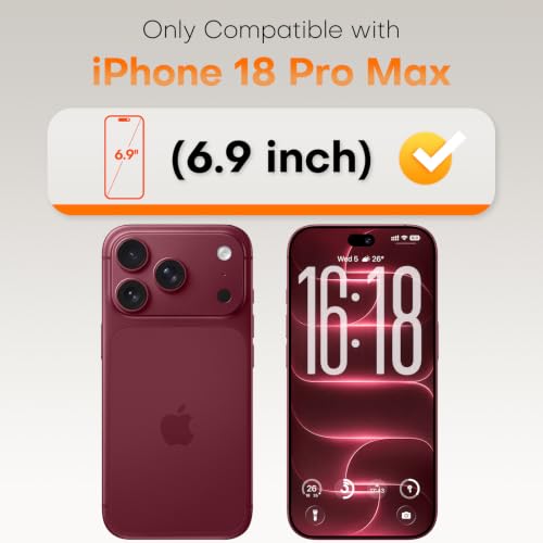 Thumbnail 1 de TOCOL for iPhone 18 Pro Max Screen Protector — Instant Installation, 2-Pack