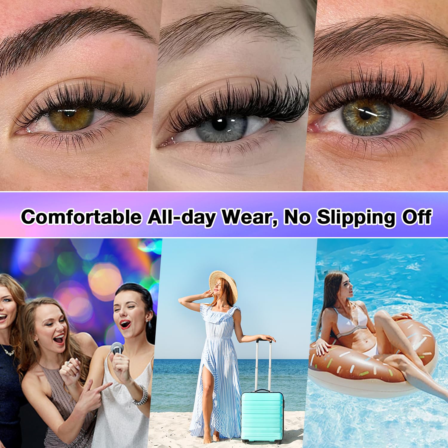 Thumbnail 5 de AILAISHI Wimpern Extensions Kit – 280 Stück Cluster Lashes 9–16 mm, 40D+50D D-Curl inkl. Bond & Seal