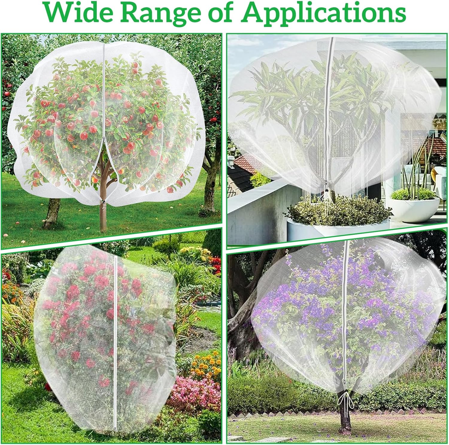 Thumbnail 6 de 2PCS 2.4 x 2.4 m Large Fruit Tree Netting – Reusable Garden Mesh with Zipper & Drawstring