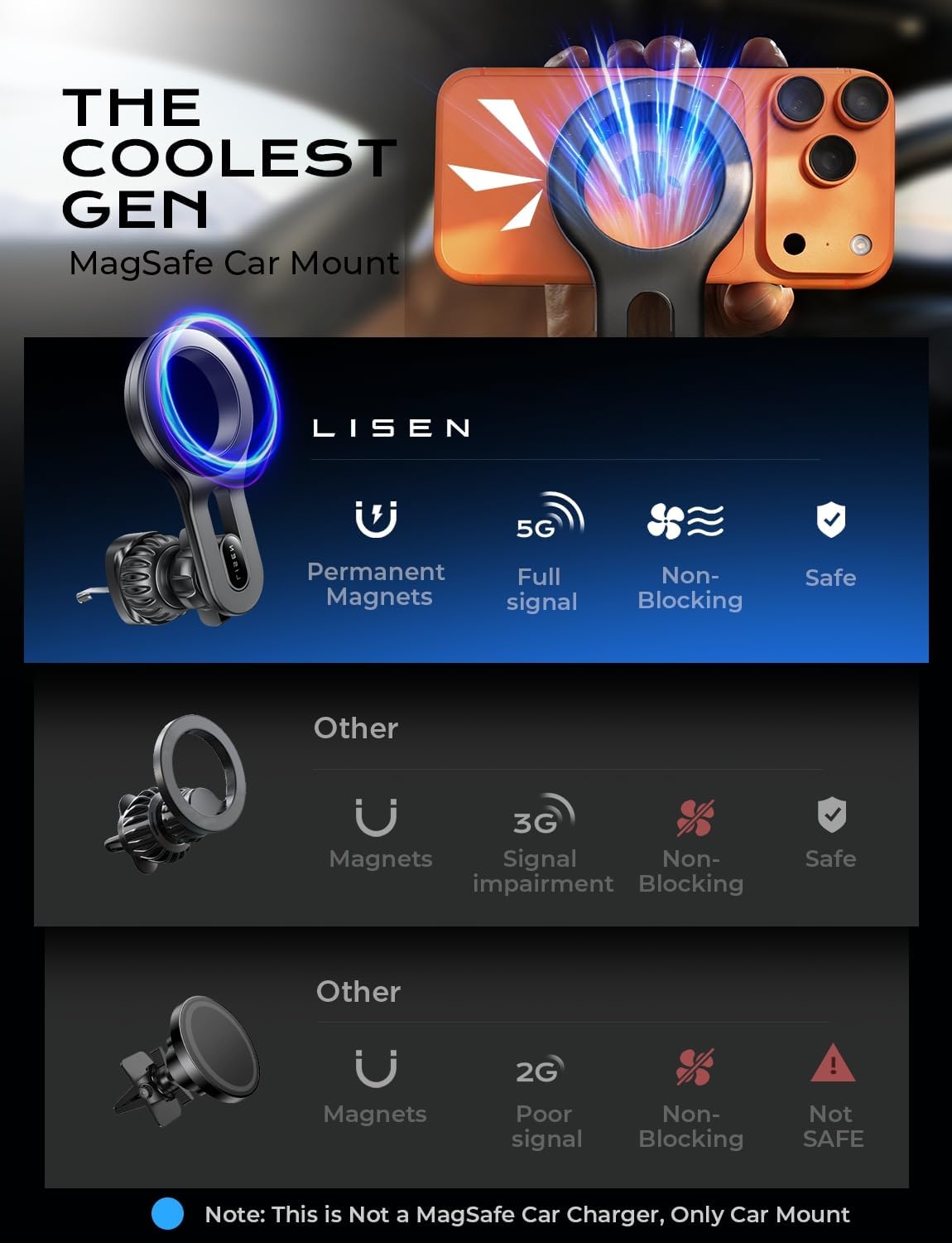 Thumbnail 6 de LISEN MagSafe Car Mount 2026 for iPhone