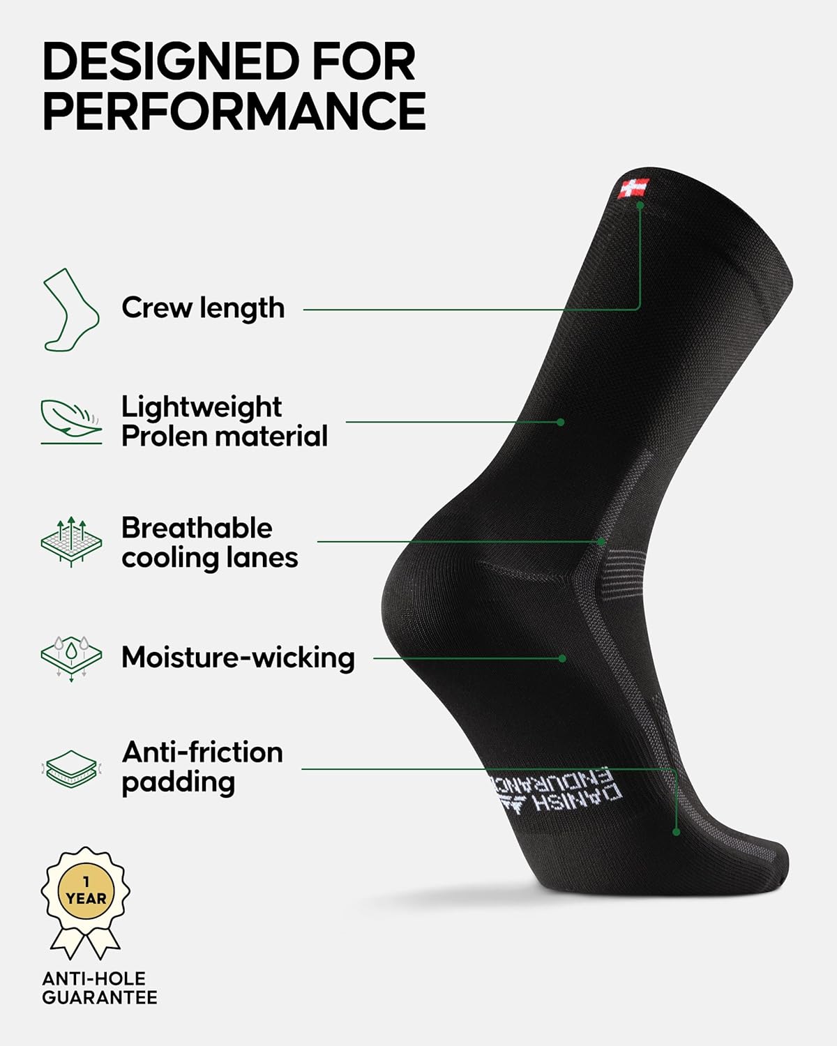 Thumbnail 1 de DANISH ENDURANCE Performance Cycling Socks 3 Pack