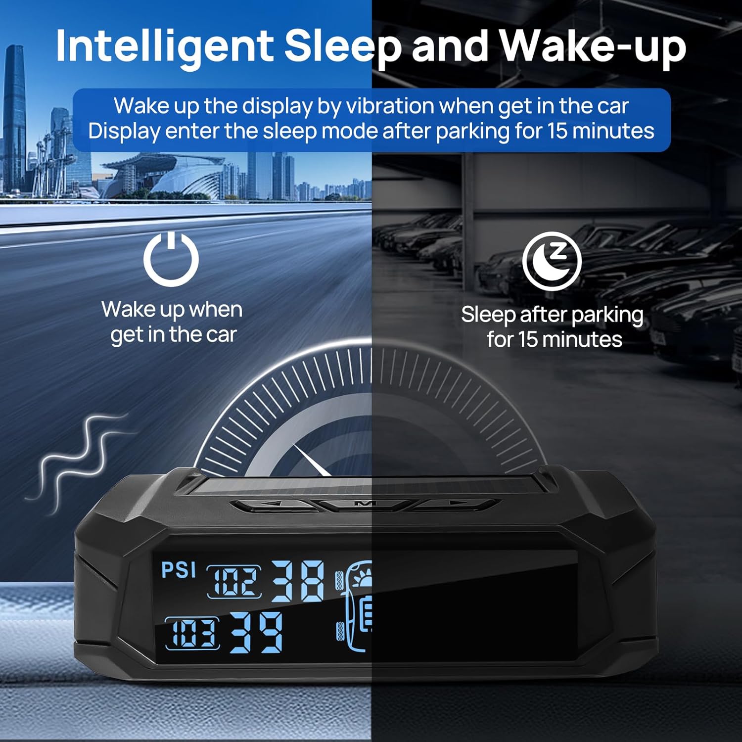 Thumbnail 3 de Masoll RV Tire Pressure Monitoring System with Solar Charger (4 Sensors, 6 Alarm Modes)