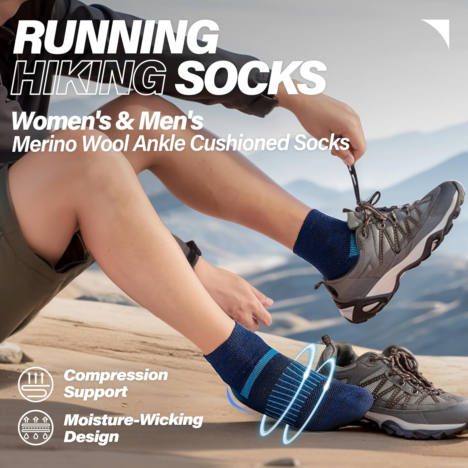 Thumbnail 1 de 6 Pairs Merino Wool Ankle Socks