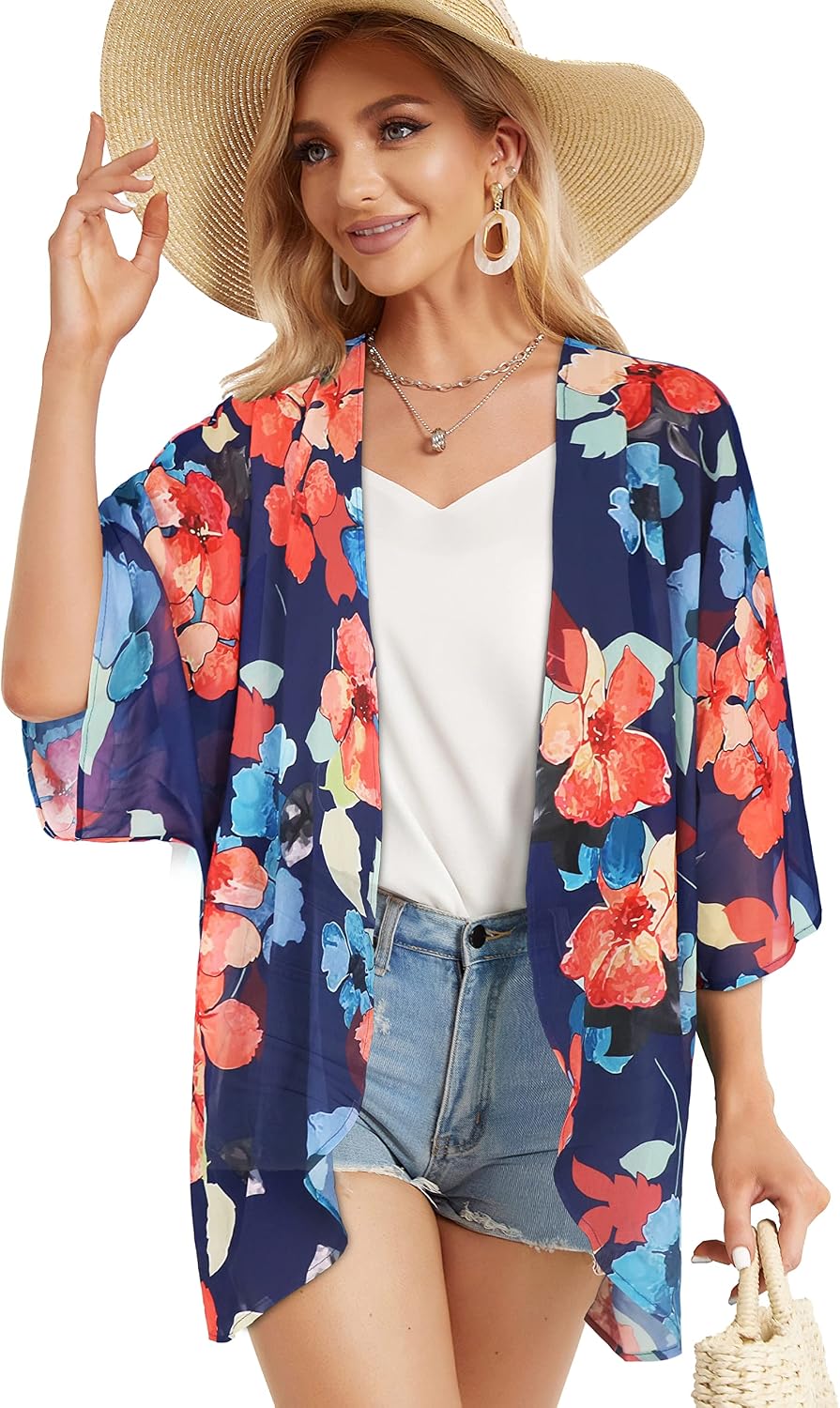 Detalle de CHICGAL Chiffon Kimono Cardigan