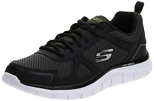 Detalle de Skechers Track Bucolo, zapatillas de running para hombre en negro y blanco, talla 41