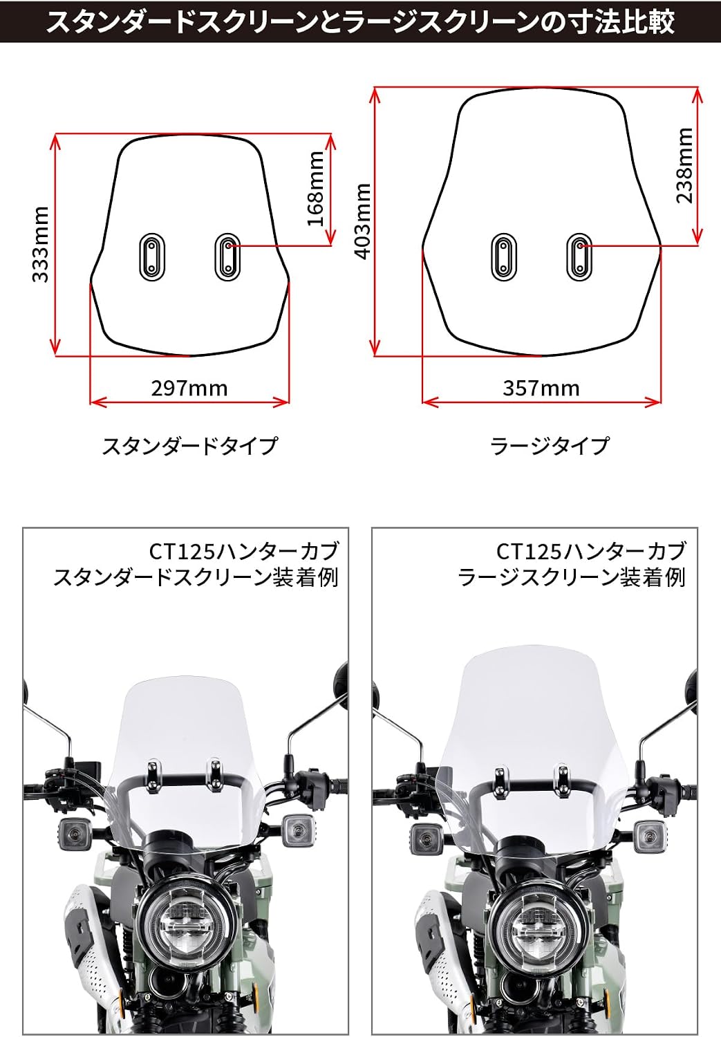 Thumbnail 3 de ジータレーシング F6159 クロスカブ110（JA45）用アドベンチャーウィンドシールド ライトスモーク