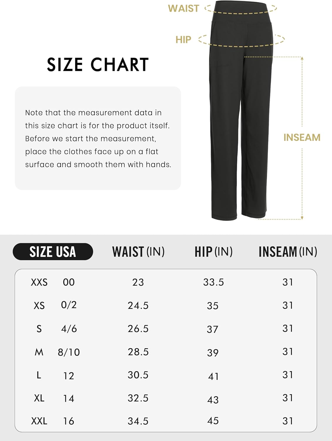 Detalle de CRZ YOGA Femmes Butterlift Taille Haute Pantalon Bootcut avec Poches – 74 cm / 79 cm / 84 cm