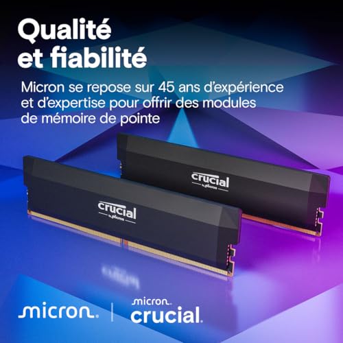 Thumbnail 5 de Crucial Pro RAM DDR5 32Go Kit (2x16Go) 6000MHz CL36 – Overclocking Gaming, Intel XMP 3.0 / AMD Expo