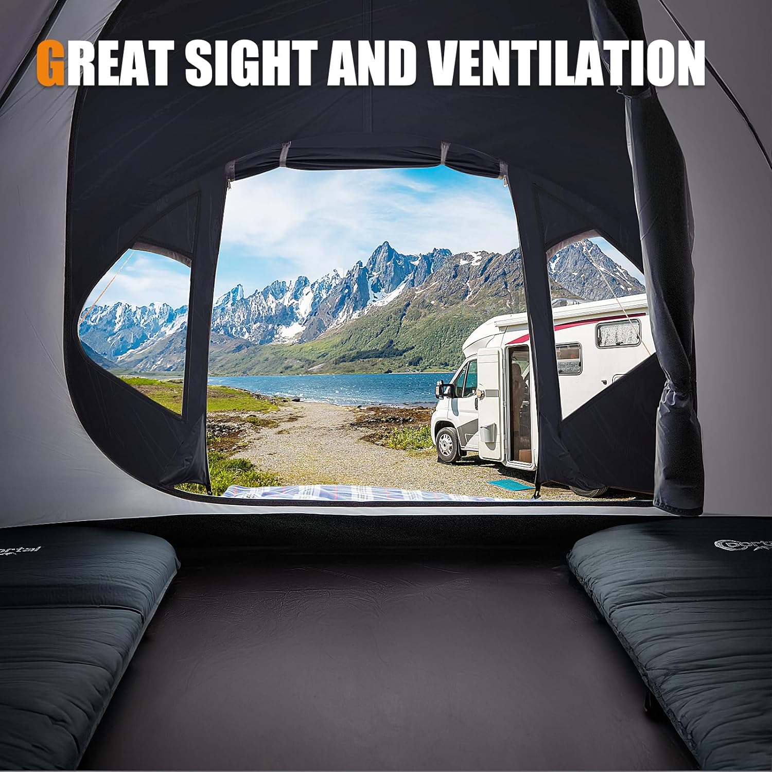 Thumbnail 4 de Portal 3-4 Man Tent with Porch (4000mm waterproof) for outdoor camping and hiking