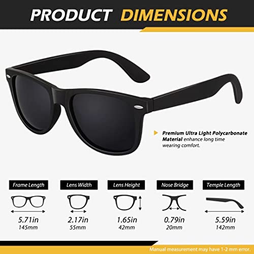 Detalle 2 de LINVO Polarised Sunglasses – UV400 HD Polarised 80's Retro Shades