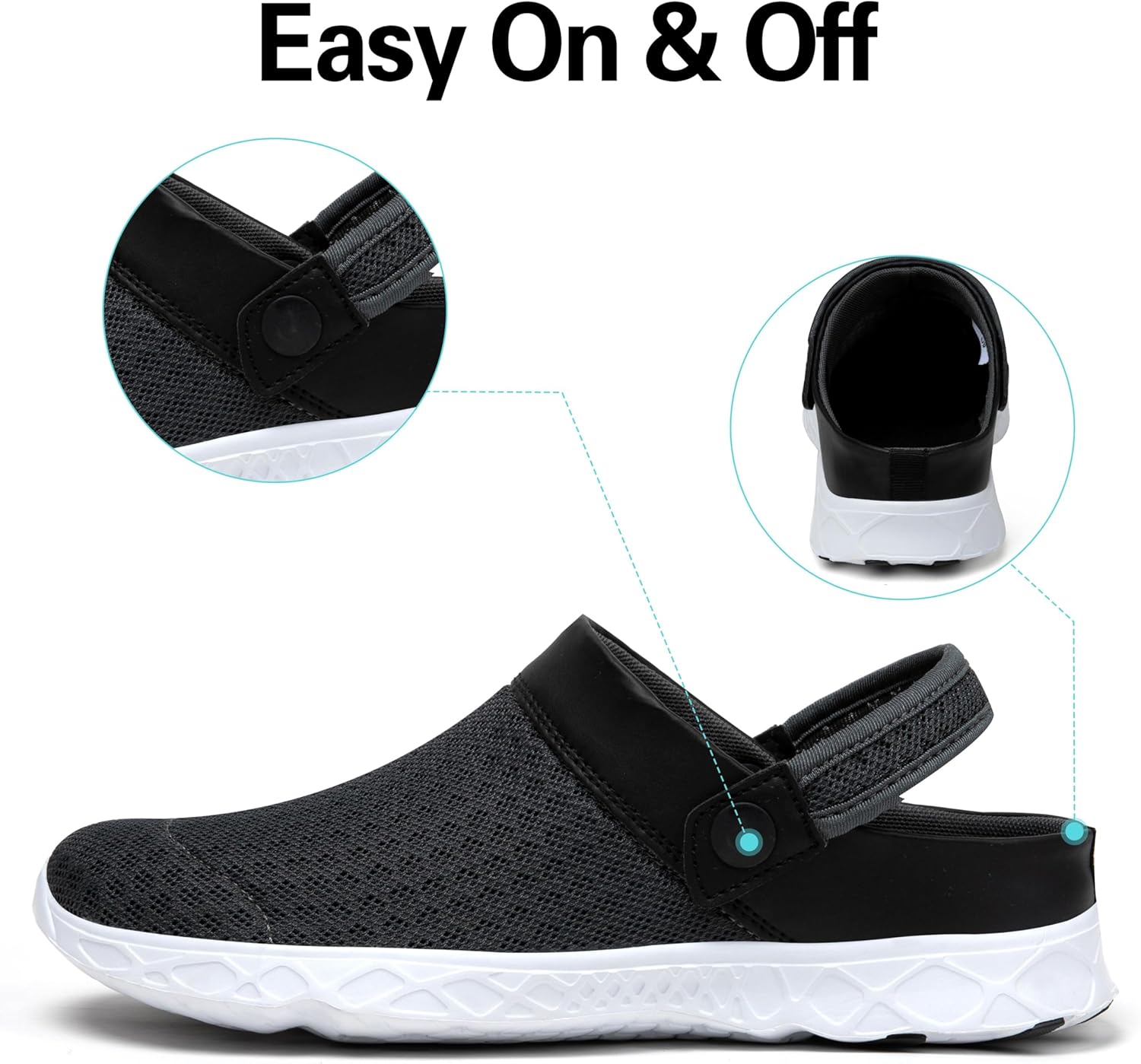 Thumbnail 6 de SAGUARO Unisex Clogs & Gartenschuhe als Sommer-Hausschuhe – atmungsaktive Mesh-Sandalen (Gr. 36–48)