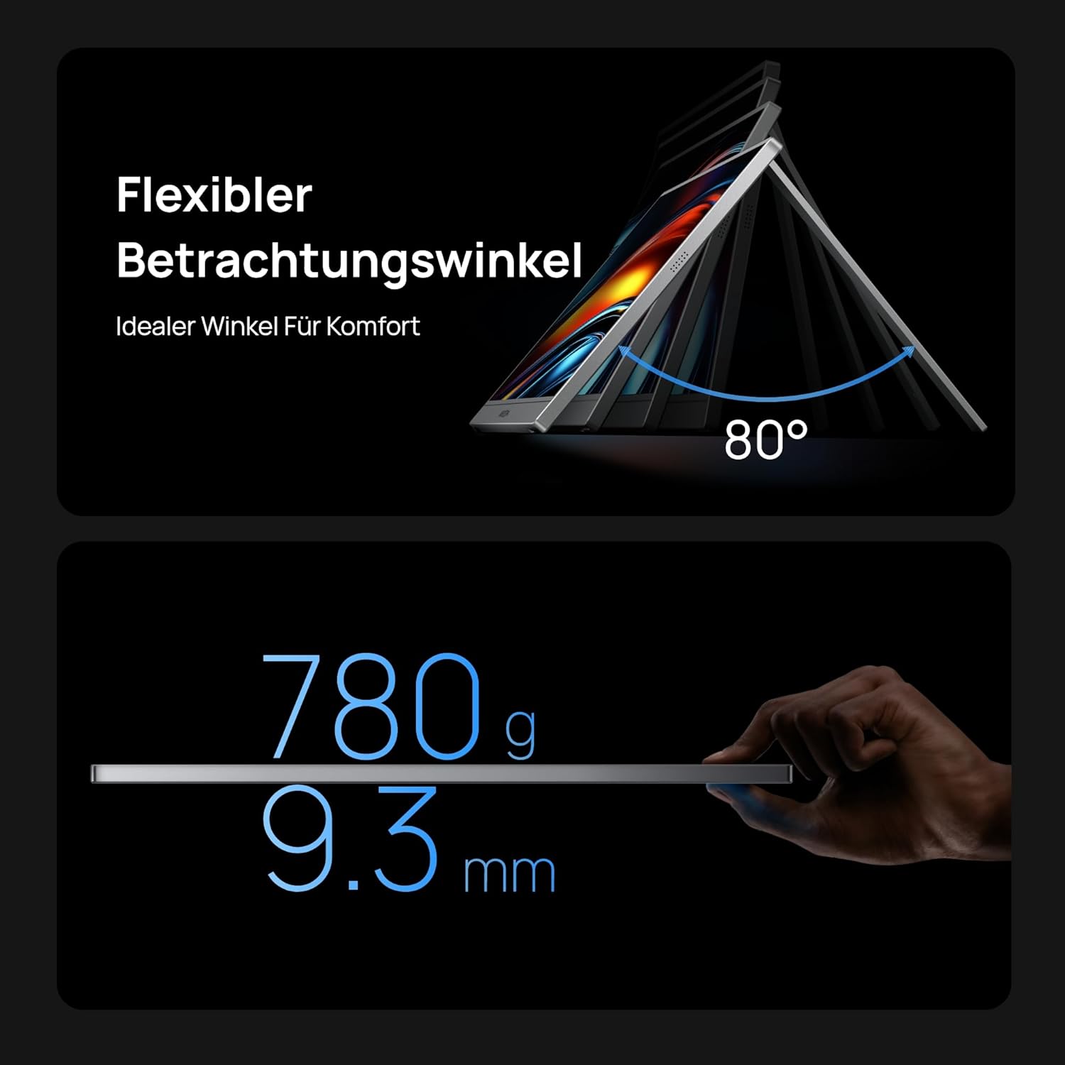 Thumbnail 4 de ARZOPA 16,1 Zoll Tragbarer Monitor – 100% sRGB, FHD, HDR, IPS, Space Grau