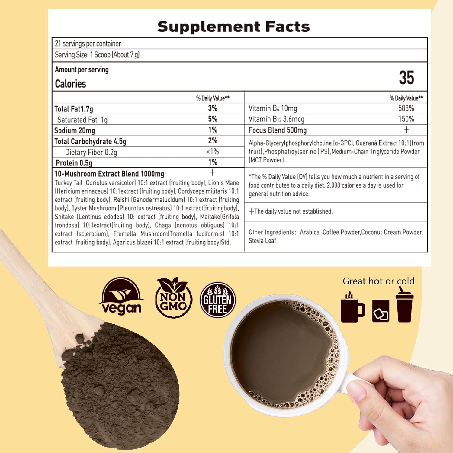 Detalle 2 de Suiyilary Mushroom Coffee Powder 147g