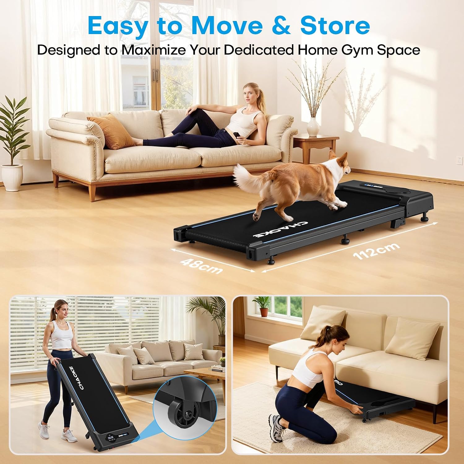 Thumbnail 6 de CHAOKE Walking Pad Treadmill with 9% Incline
