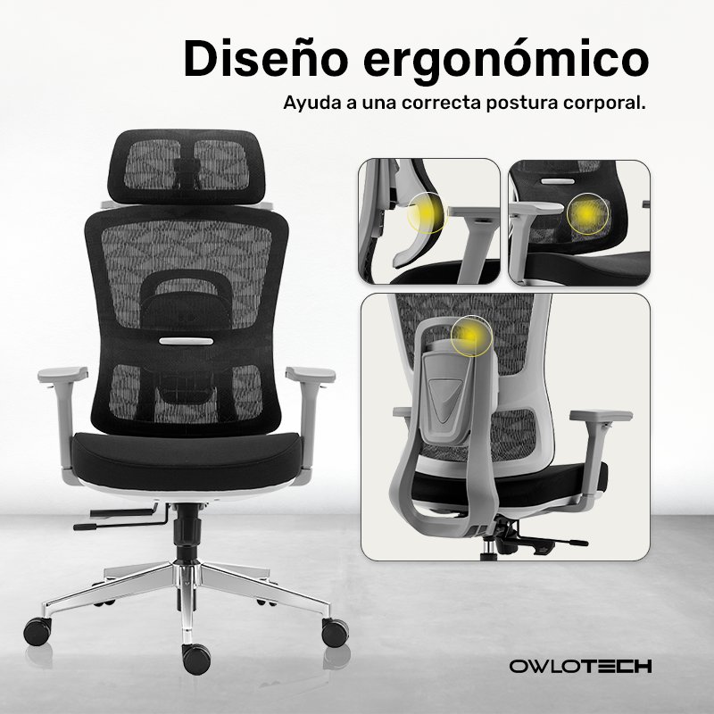 Thumbnail 3 de Owlotech Summit Silla ergonómica negra