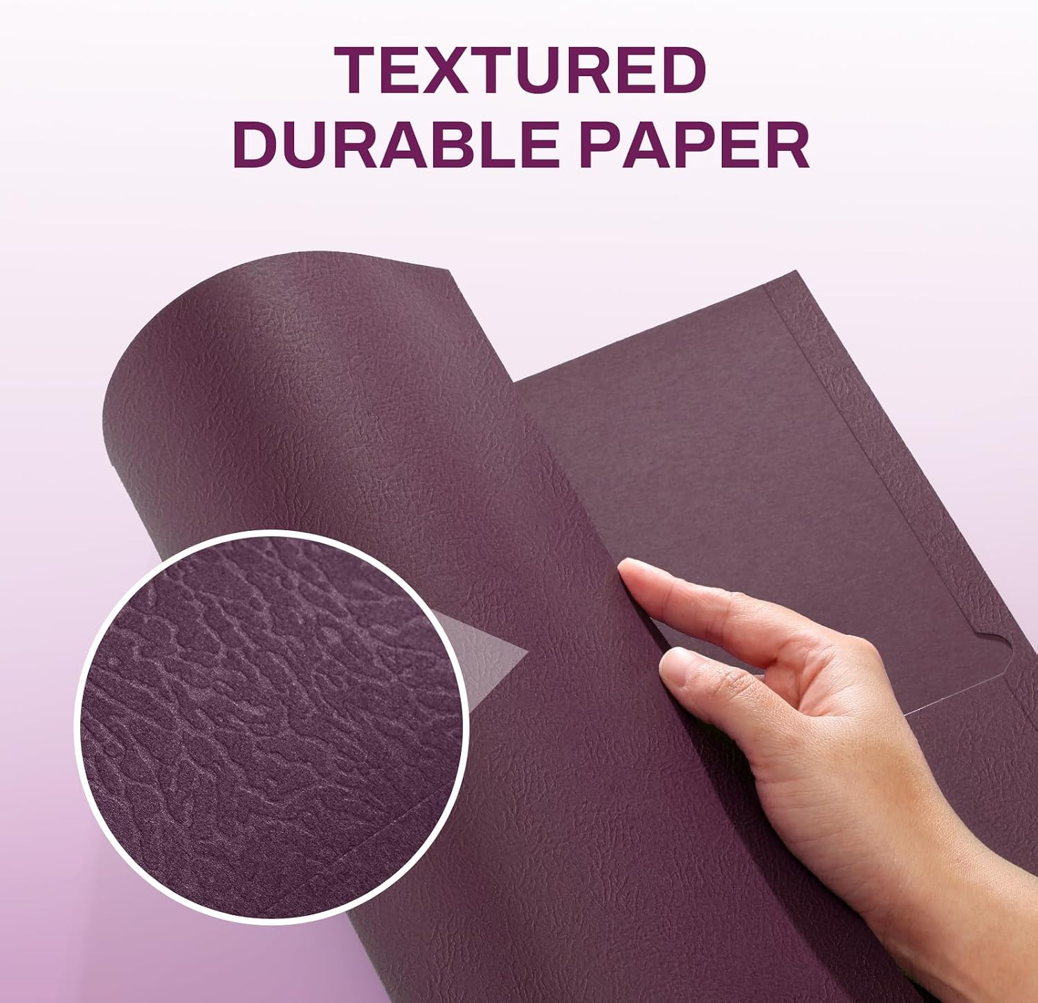 Detalle de SUNEE Two Pocket Folders, 25-Pack, Burgundy Textured Paper, Letter Size