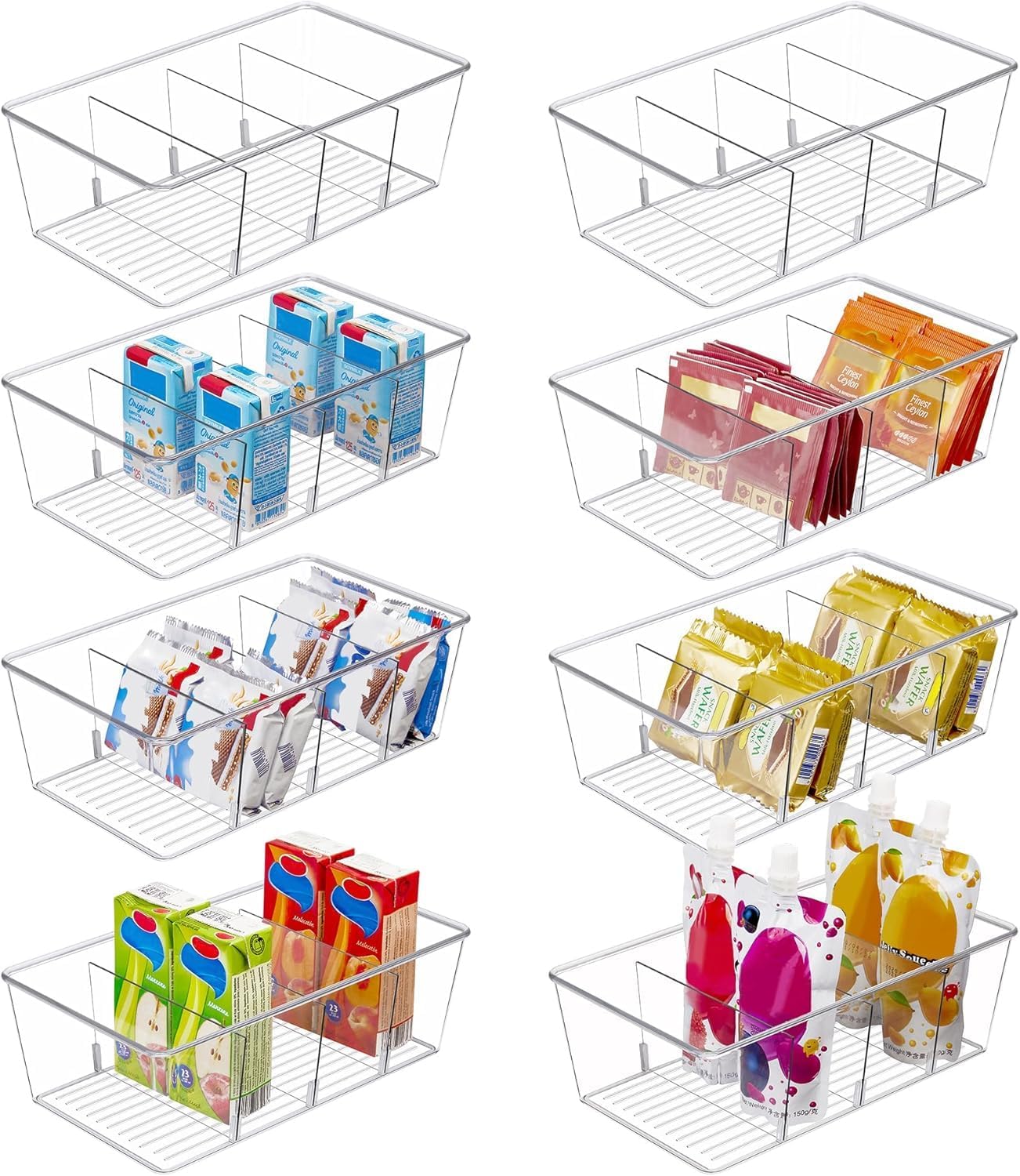 Detalle 2 de Vtopmart Kühlschrank Organizer 4 Fächer