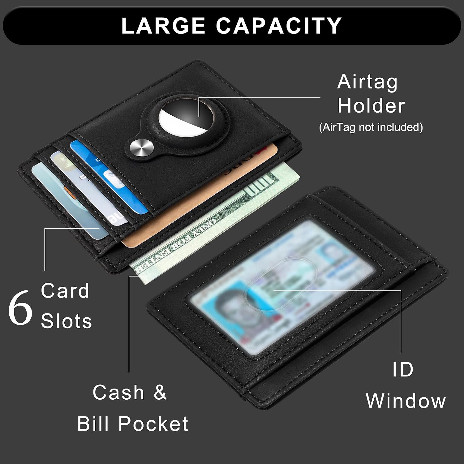 Detalle de Hawanik Slim Minimalist AirTag Wallet with RFID