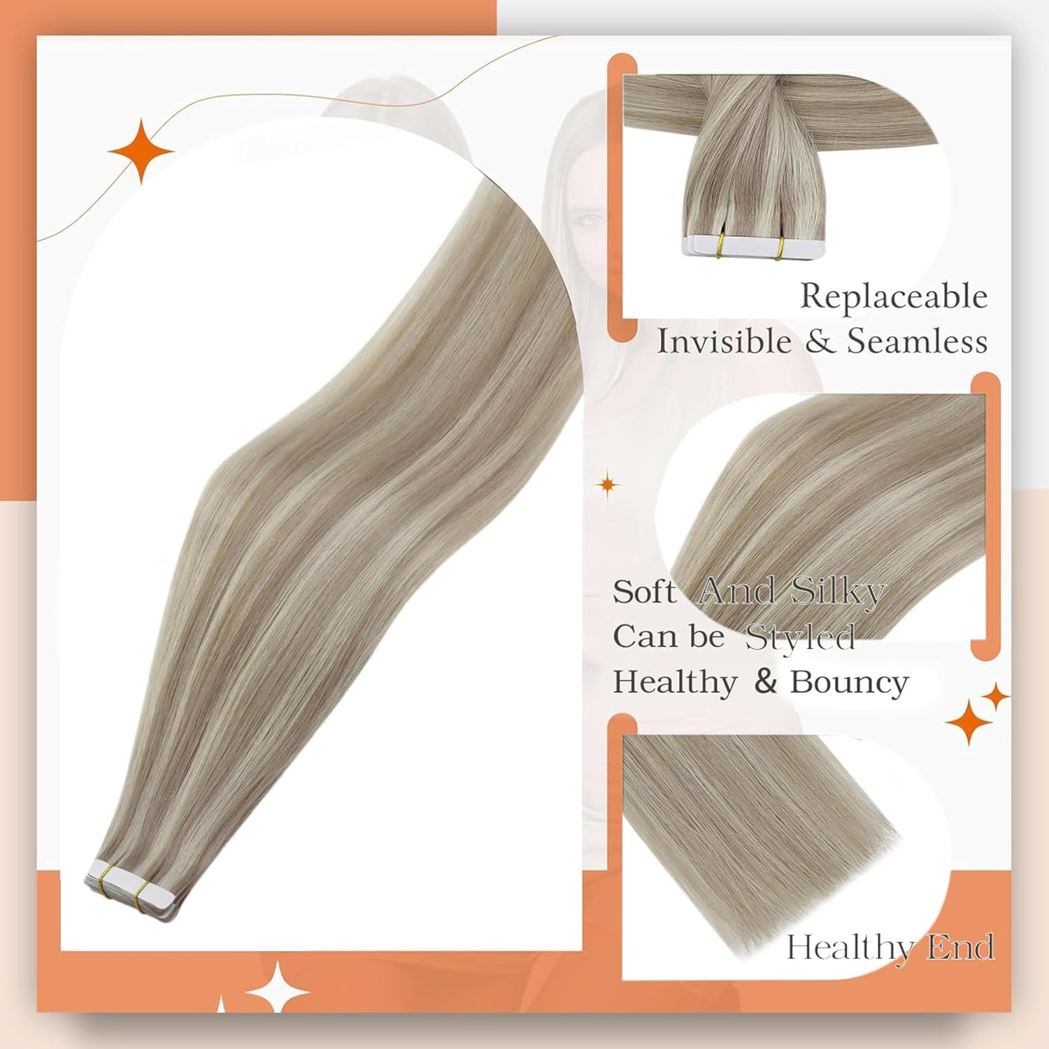 Detalle 2 de Full Shine Tape-In Extensions 61 cm 💇♀