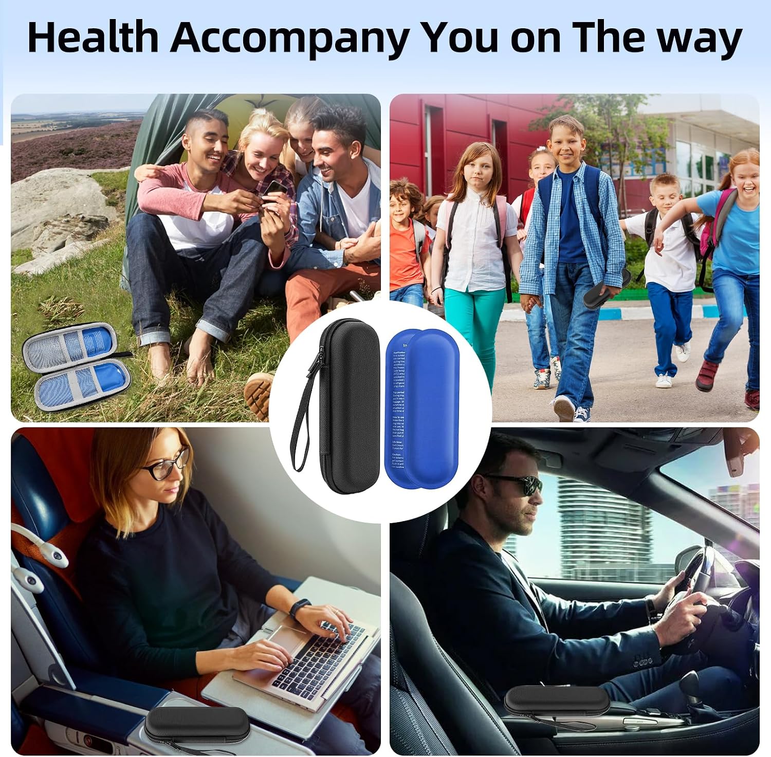 Thumbnail 6 de QILUCKY Insulin Cooler Travel Case – Diabetic Travel Case with 2 Nylon Ice Packs