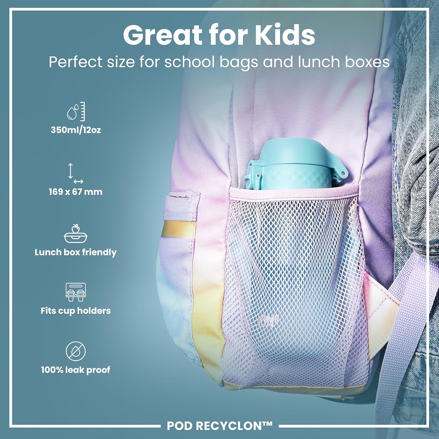 Thumbnail 1 de Ion8 Kids Water Bottle 350 ml / 12 oz – Leak‑Proof, Easy Open Flip Lid, BPA Free