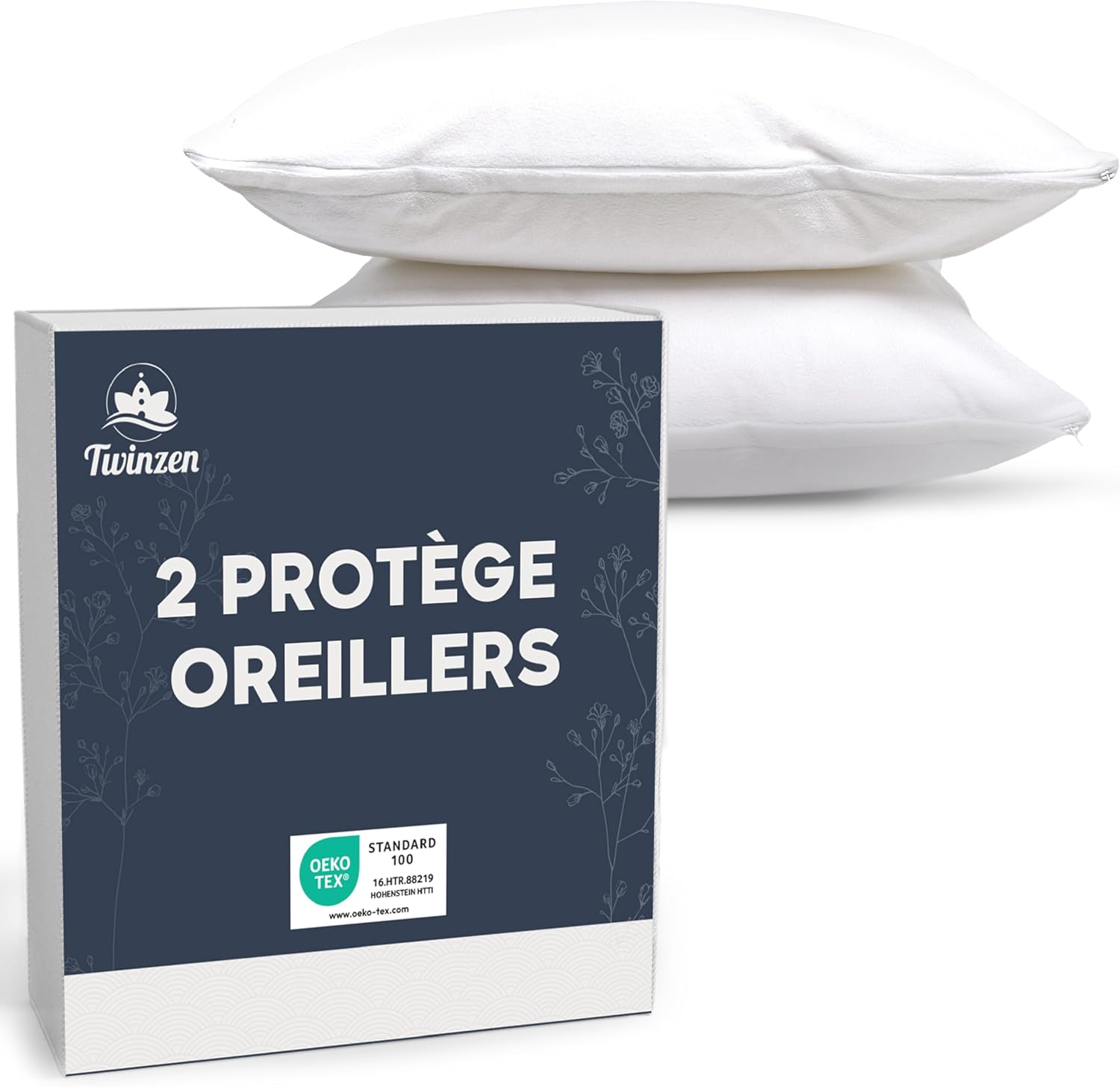Detalle de Protege Oreiller 40x60 - Lot de 2 Housse Oreiller Impermeable Twinzen