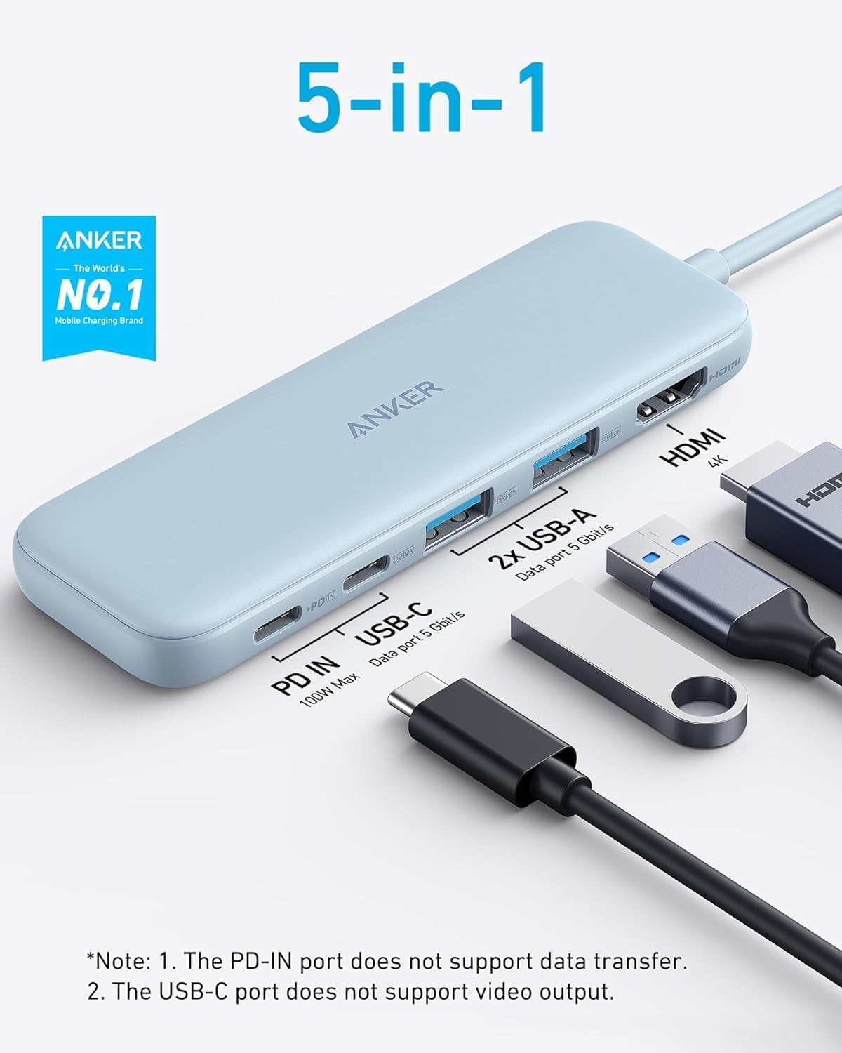 Thumbnail 1 de Anker USB C Hub 5‑in‑1 4K HDMI