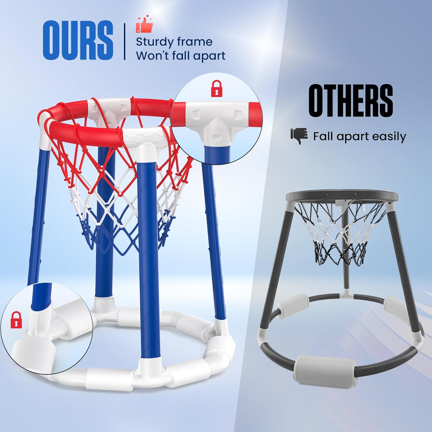 Thumbnail 2 de Pool Basketball Hoop Set with 2 Balls and Pump