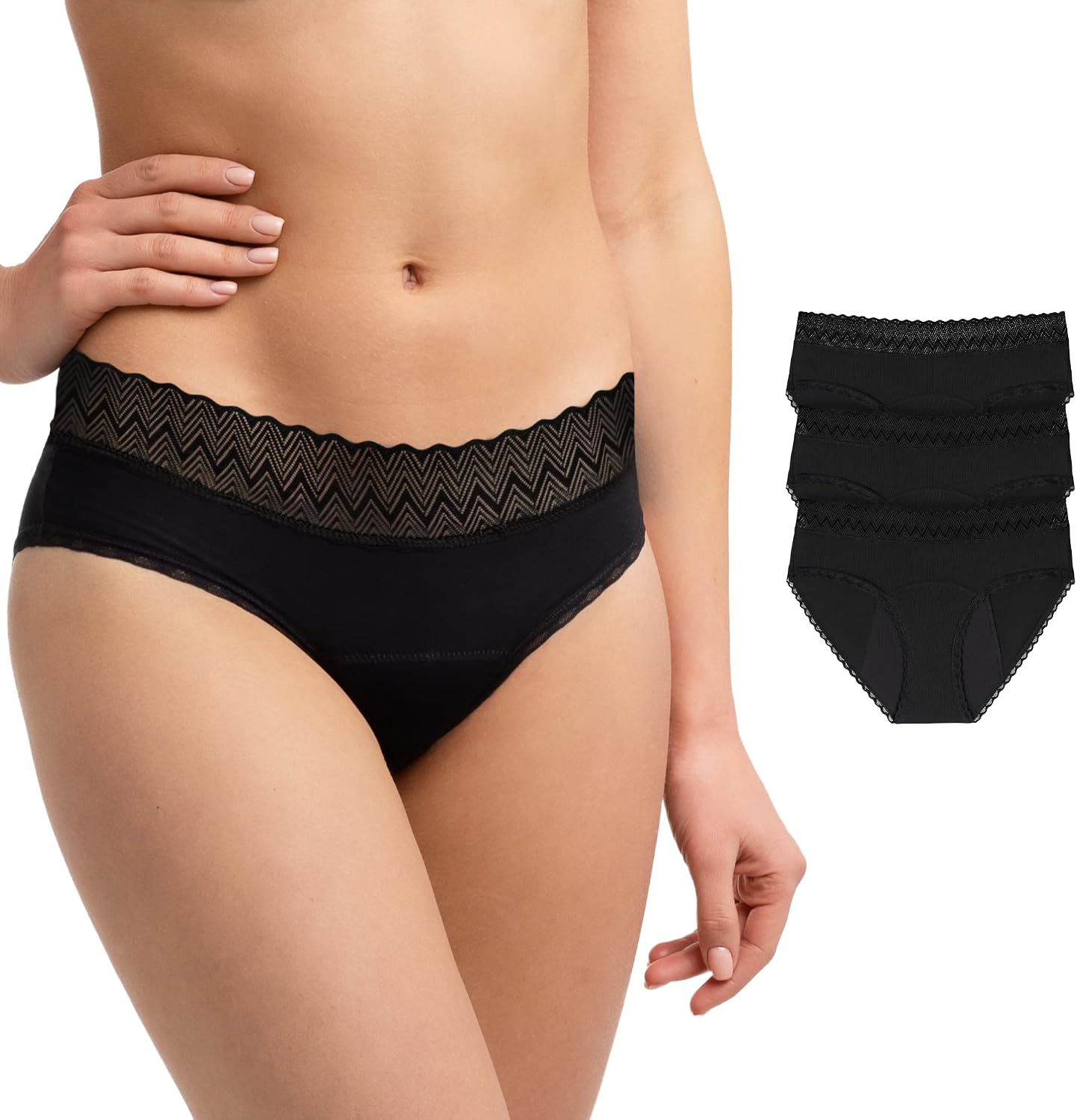 Detalle de ZENAPHYR Culotte Menstruelle Underwear Donna (Pacco da 3)