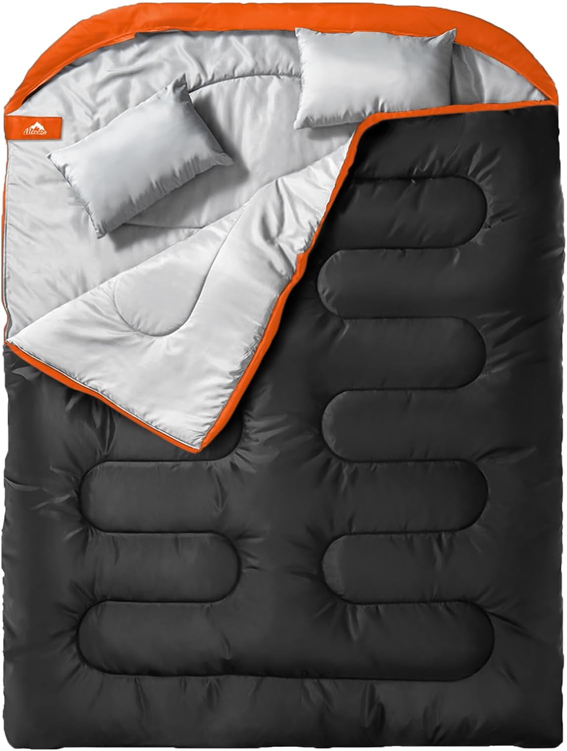 Detalle de MEREZA Double Sleeping Bag for Adults – XL Two‑Person, All‑Season with Pillow