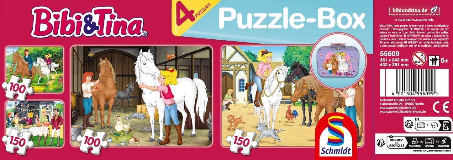 Detalle 2 de Schmidt Spiele 55609 Bibi und Tina Puzzle 2x100/2x150
