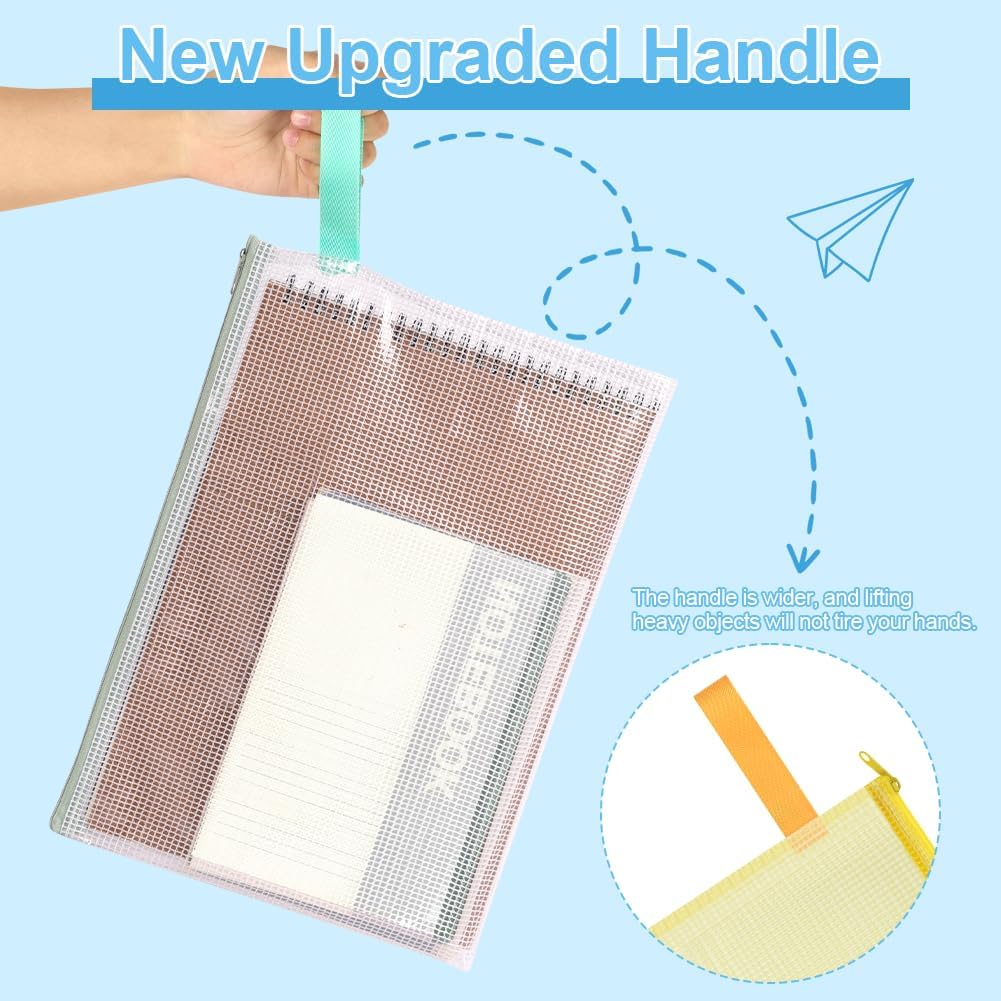 Thumbnail 3 de OFFCUP Plastic Wallets: 15-pack A3/A4/A5 zip lock document bags with mesh and label pocket (white)