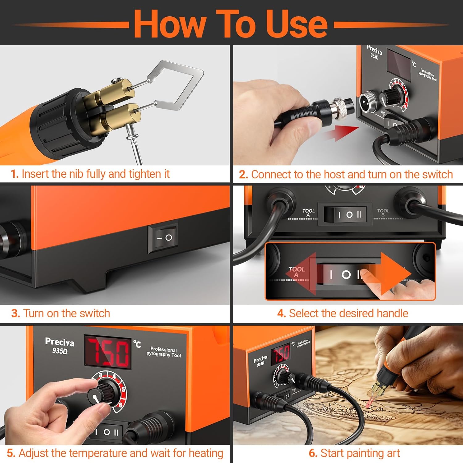 Thumbnail 4 de Preciva 935D Brandmalerei Set 250–750°C