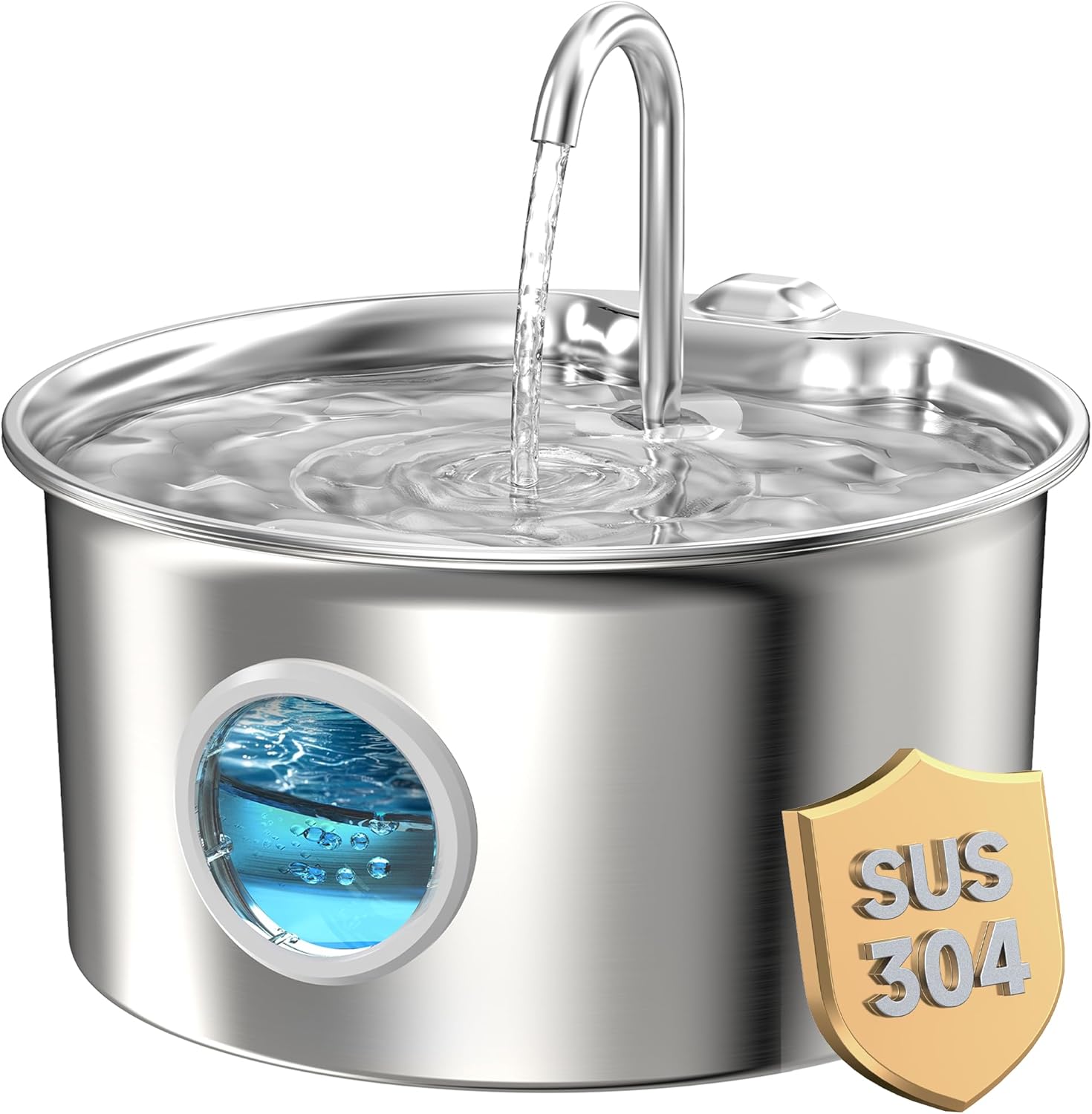 Detalle de Edelstahl Katzenbrunnen 2,6 L leiser Trinkbrunnen für Katzen 💧