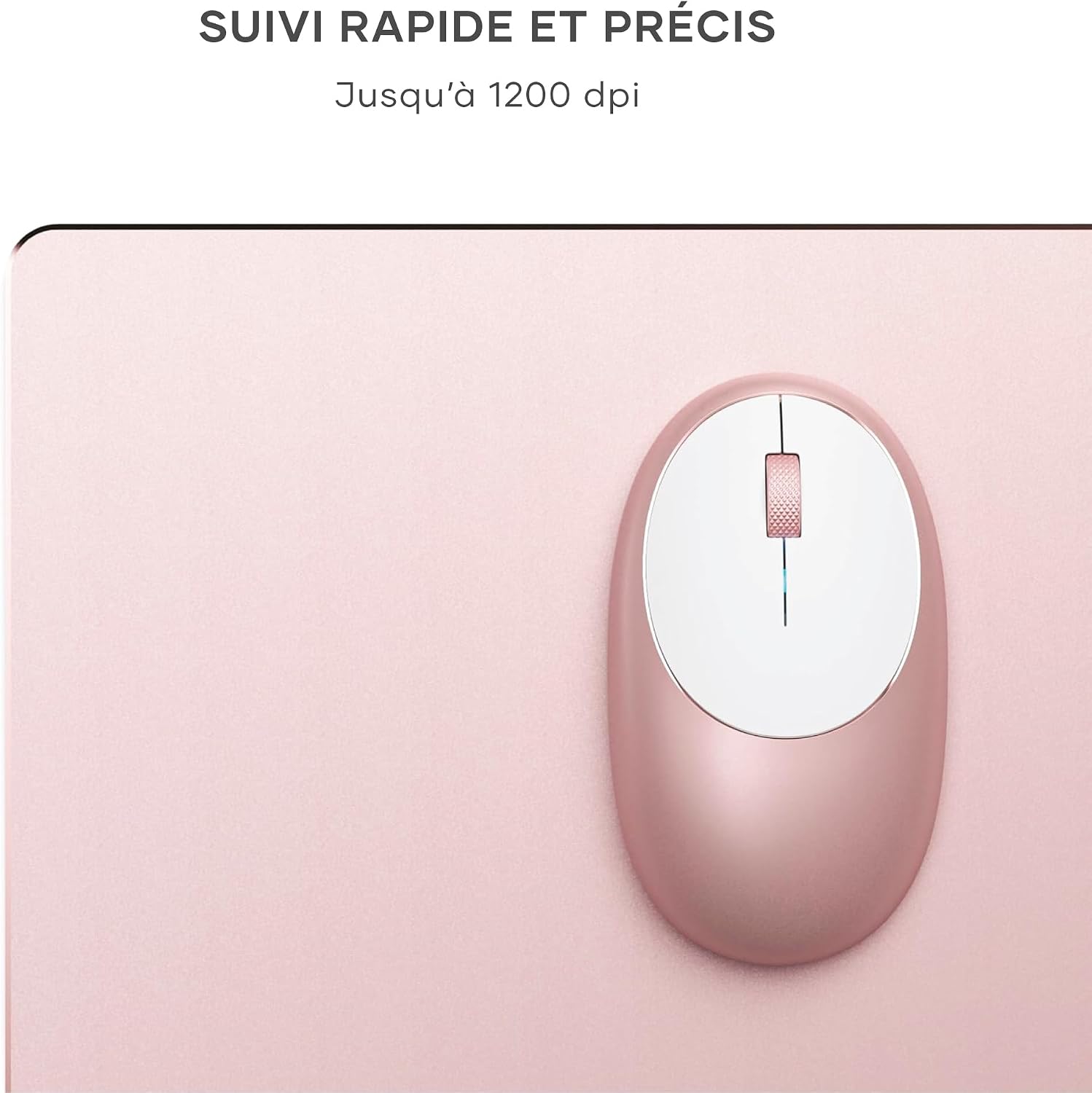 Detalle de Satechi Souris sans fil M1 en aluminium, Bluetooth rechargeable USB‑C, 1200 DPI – Rose