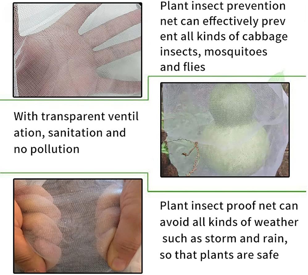 Thumbnail 5 de 2 Packs Insect Bird Barrier Netting Mesh with Drawstring Garden Bug Netting for Plants, Fruits and Flowers
