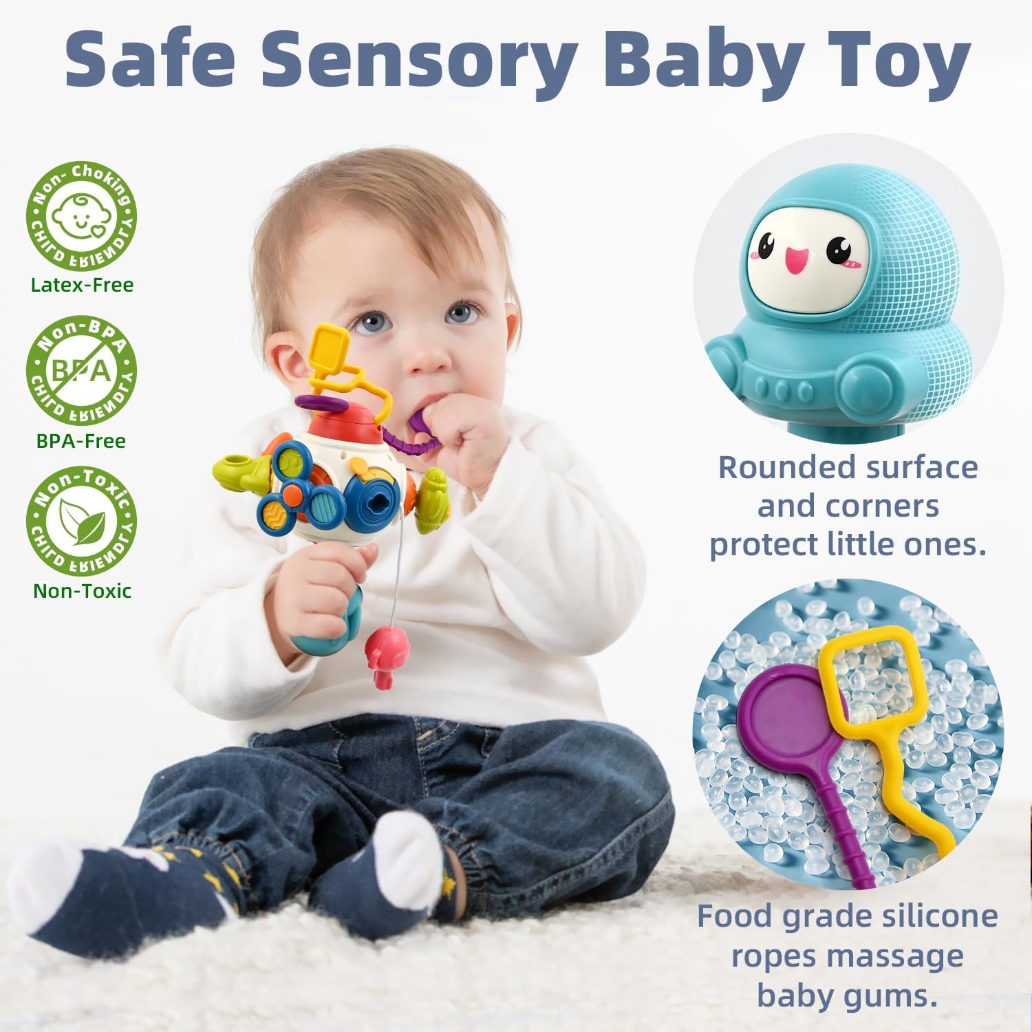 Detalle de AiTuiTui 8-in-1 Montessori Busy Cube Toy for Toddlers (18 Months+): Travel-Friendly Sensory Activity