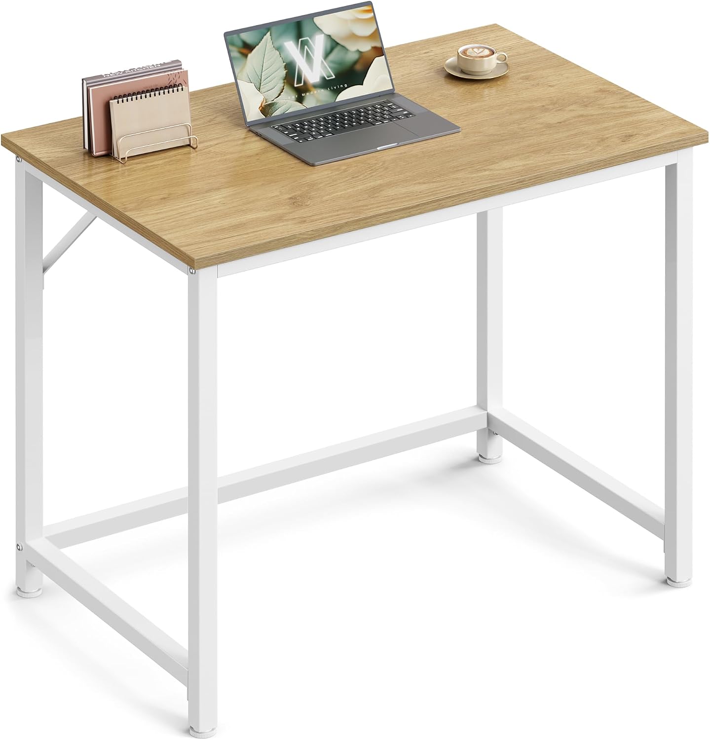 Detalle de VASAGLE Tisch 80 x 50 cm – computertisch für Arbeitszimmer, Schlafzimmer oder Wohnzimmer