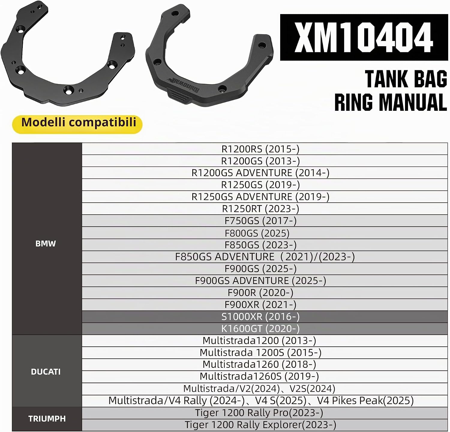 Thumbnail 1 de Rhinowalk XM10404: Base adattatore magnetica per borsa serbatoio moto