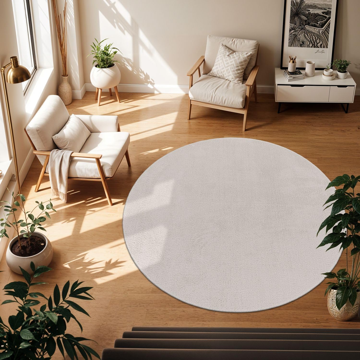 Detalle de TT Home Silber Rund 120 cm Teppich