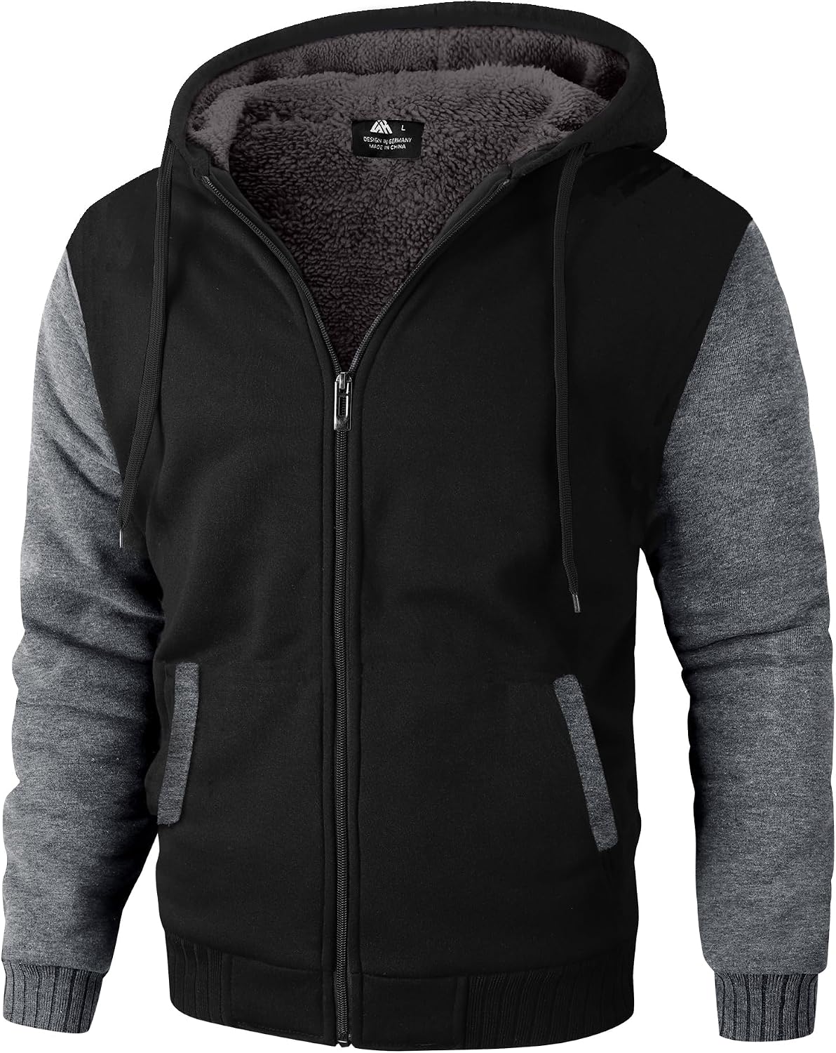 Detalle de ZITY Men's Zip Up Hoodie Heavyweight 1 Jacket
