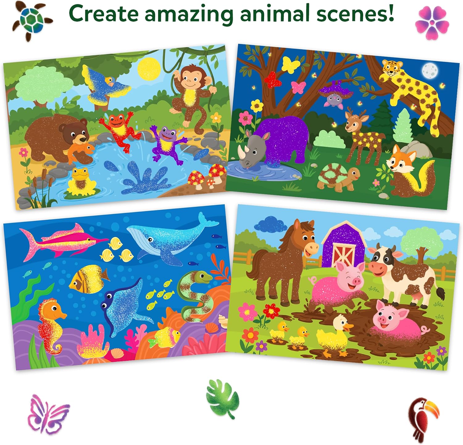 Detalle 2 de Skillmatics Spraybrush Art – Magical Reveal Animal Spray Art Kit