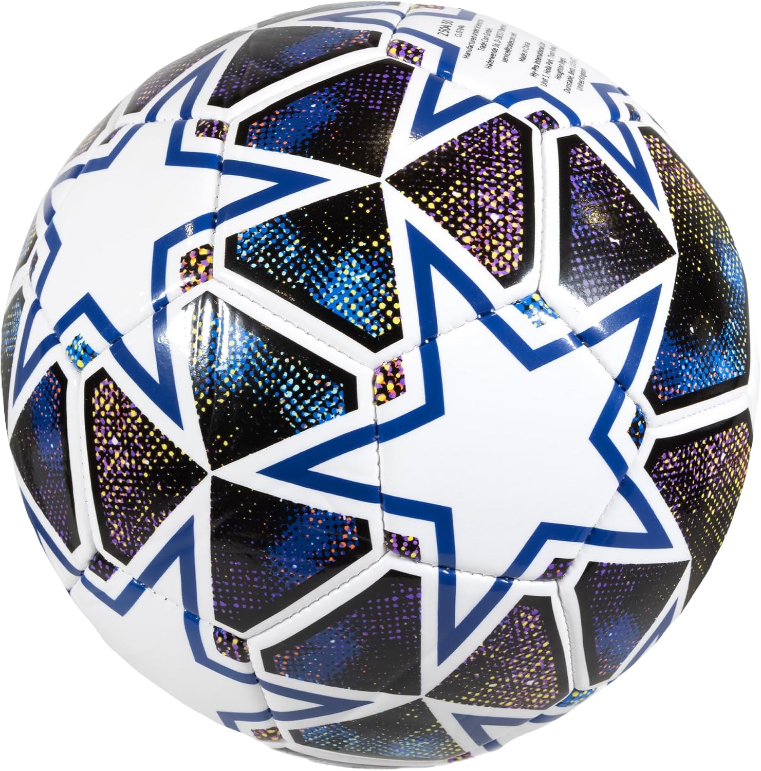 Detalle 2 de Hy-Pro UEFA Champions League Football, Size 5, Star Design, White/Blue/Green