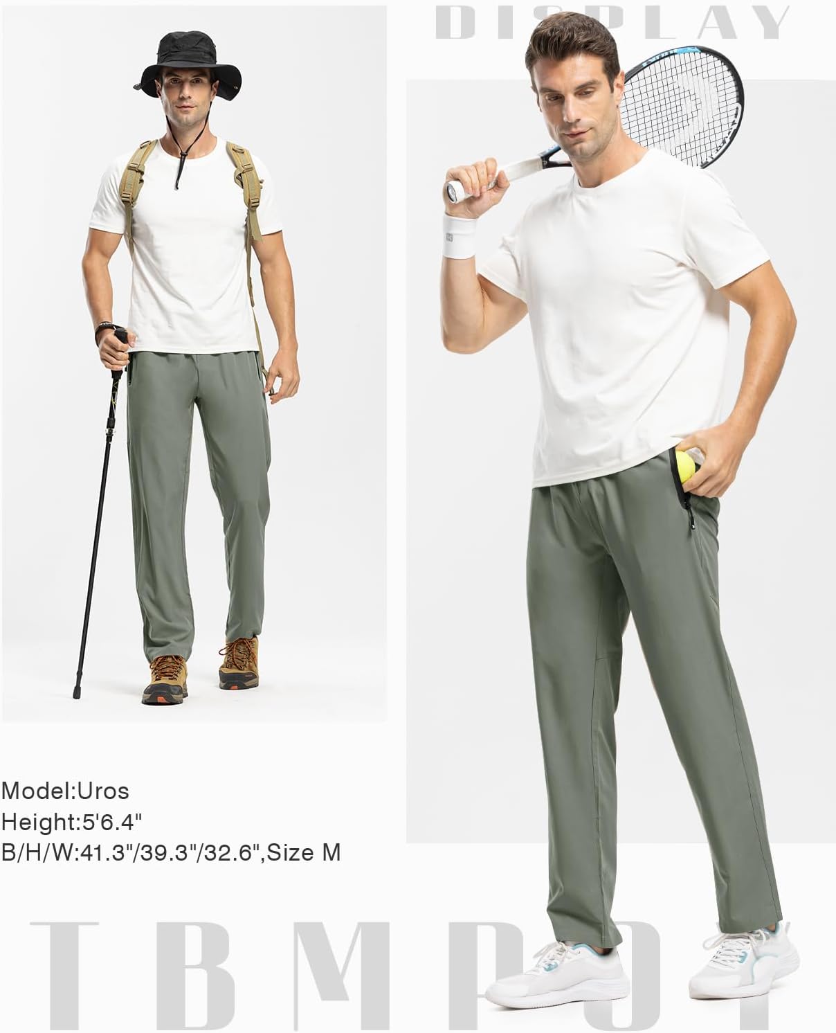 Thumbnail 5 de TBMPOY Men's Lightweight Hiking Pants with 4-Way Stretch and Zip Pockets