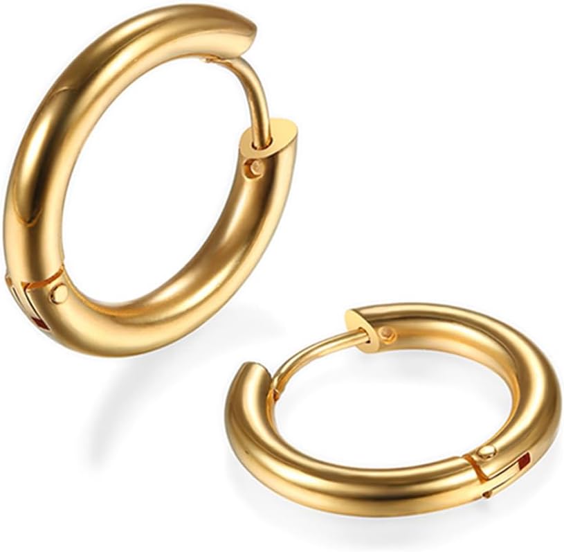 Thumbnail 6 de 316L Stainless Steel Huggie Hoop Earrings