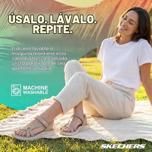 Thumbnail 8 de Skechers Mujer Go Walk Flex Sandal Illuminate Slip-In: confort ligero en Taupe Textile (41 EU)