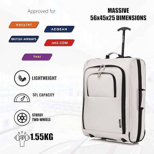 Thumbnail 5 de Flymax 56x45x25 Cabin Bag: Lightweight 57L Hand Luggage for EasyJet and More