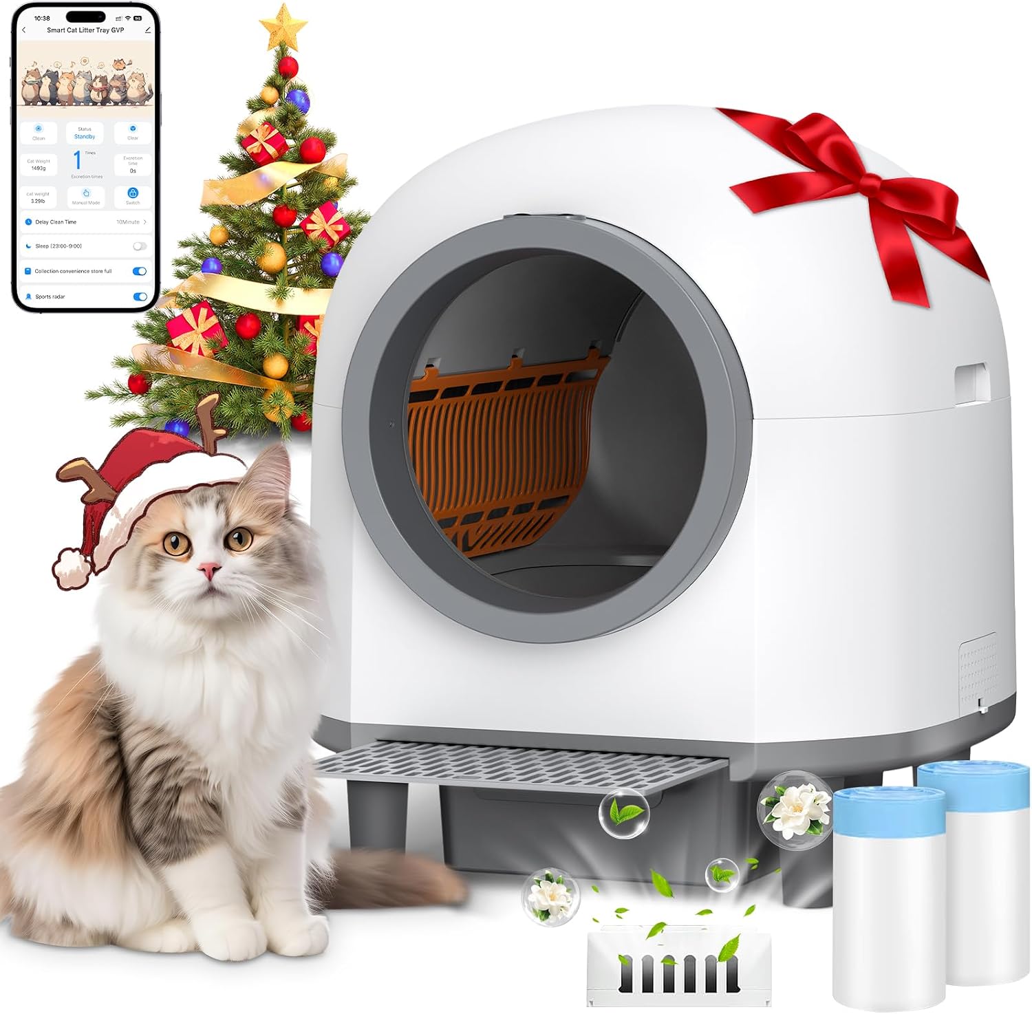 Detalle de RWSRW Automatisches Katzenklo XXL 80 l