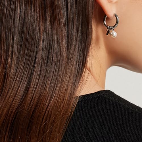 Detalle de Calvin Klein Boucles d'Oreilles Créoles HUGGIE Gift Set en Acier Inoxydable avec Charms