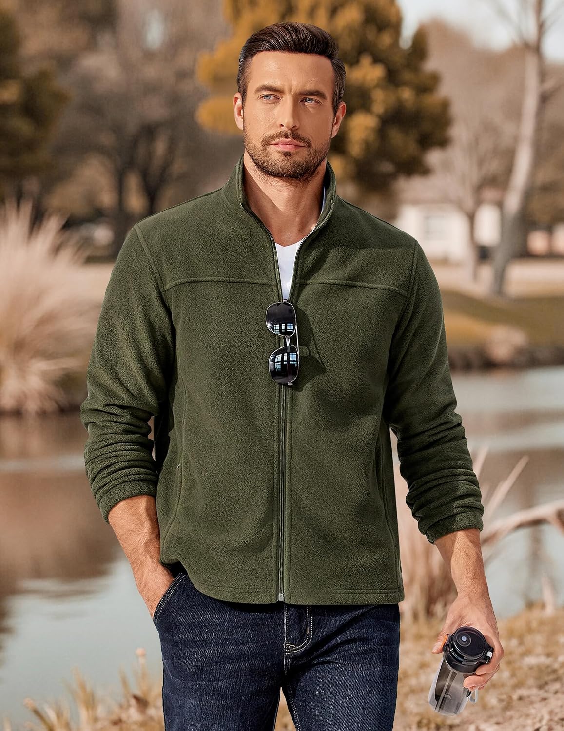 Detalle de COOFANDY Men's Polar Fleece Jacket